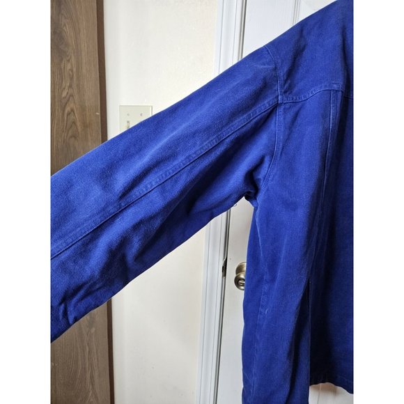 Code Zero Abstract Vtg Button Front LS Shirt Mens Large Blue Thick Button Jacket - Picture 10 of 10